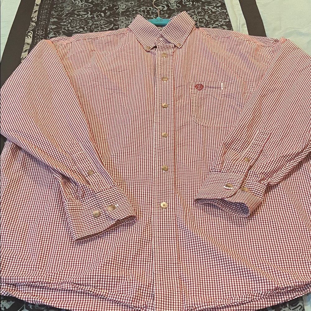 Classic Red Gingham Button-Down Shirt - image 2